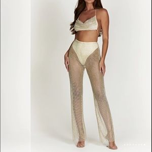 Casey Mesh Diamante Halter Crop & Emerson Diamante Mesh Pant